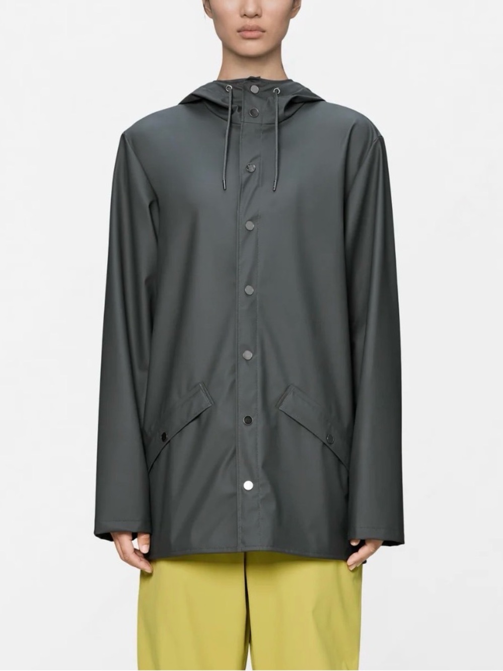 Rains Hooded Rain Jacket - Black